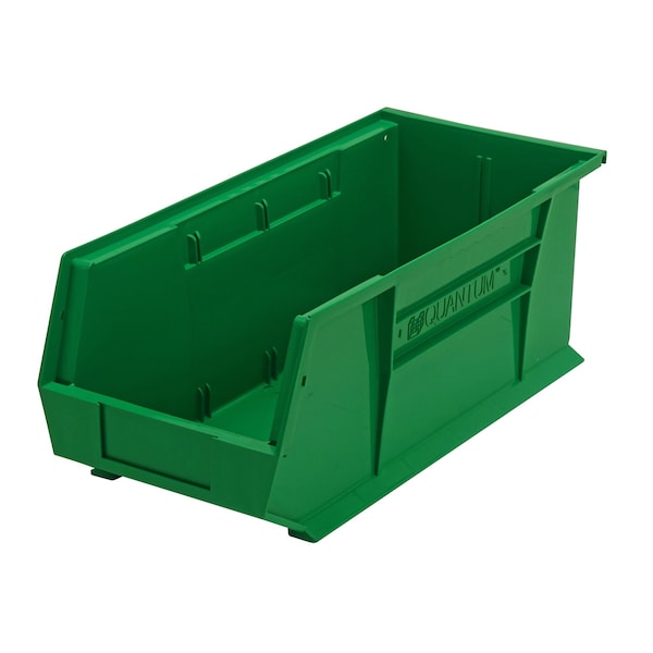 Quantum Storage Systems Hang & Stack Storage Bin, Polypropylene, Green, 7 in H, 8-1/4 in W, 18 in L QUS248GN - main